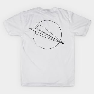 Top secret origami paper plane engineering blueprints (in black, with back print) T-Shirt